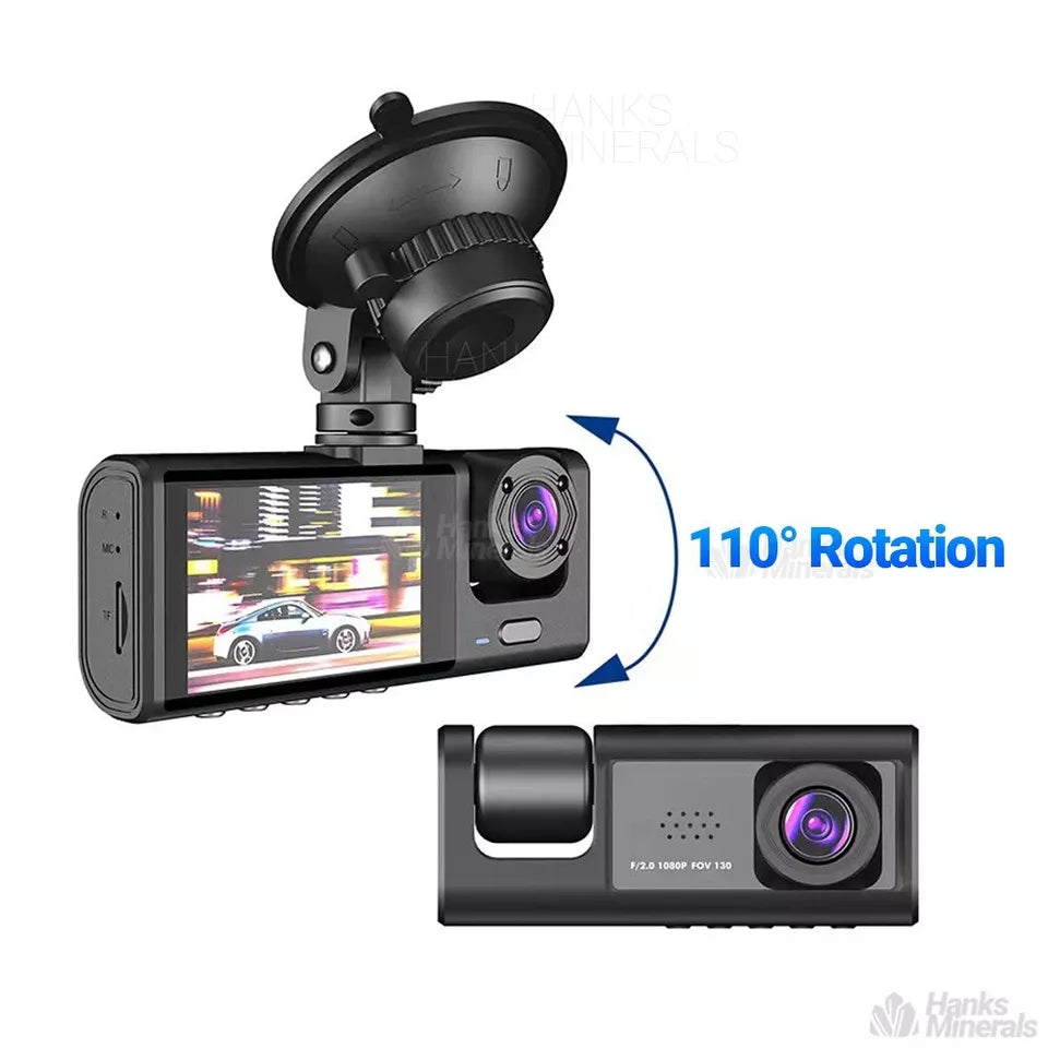 Cámara HD 1080P 3 en 1: Frontal, Trasera e Interior
