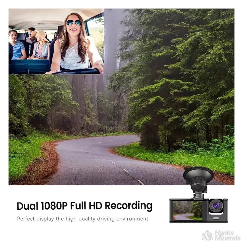 Cámara HD 1080P 3 en 1: Frontal, Trasera e Interior