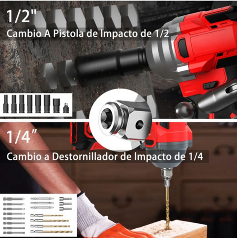 🔧 Llave de Impacto 2 BATERIAS💪